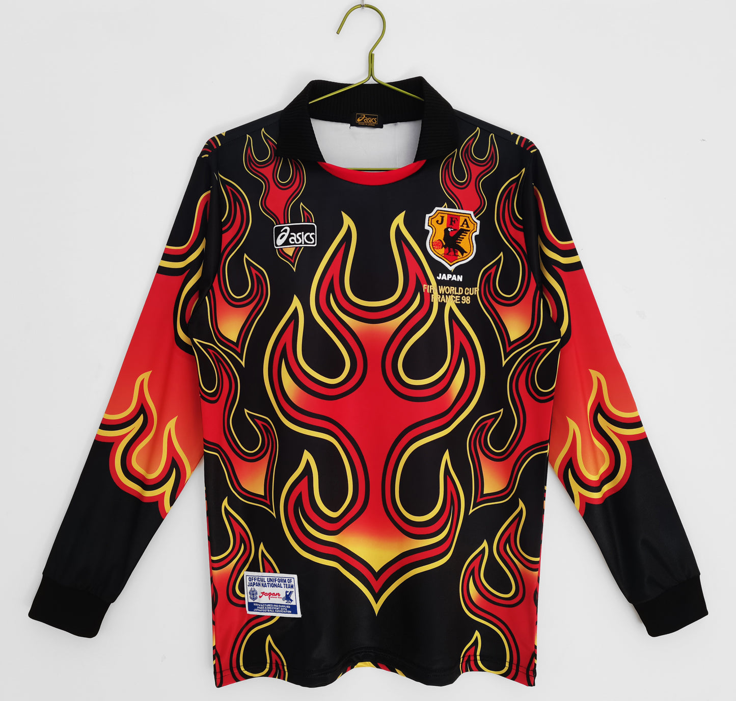 Japan Retro 1998 goalkeeper flame Long-Sleeve Red (Fan)