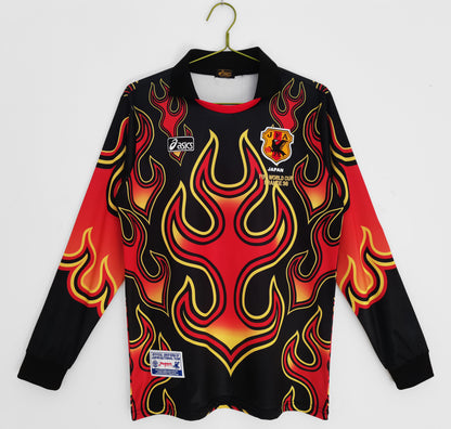 Japan Retro 1998 goalkeeper flame Long-Sleeve Red (Fan)