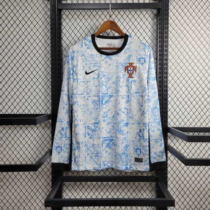 Portugal Euros 24/25 Long-Sleeve Away (Fan), Front Side